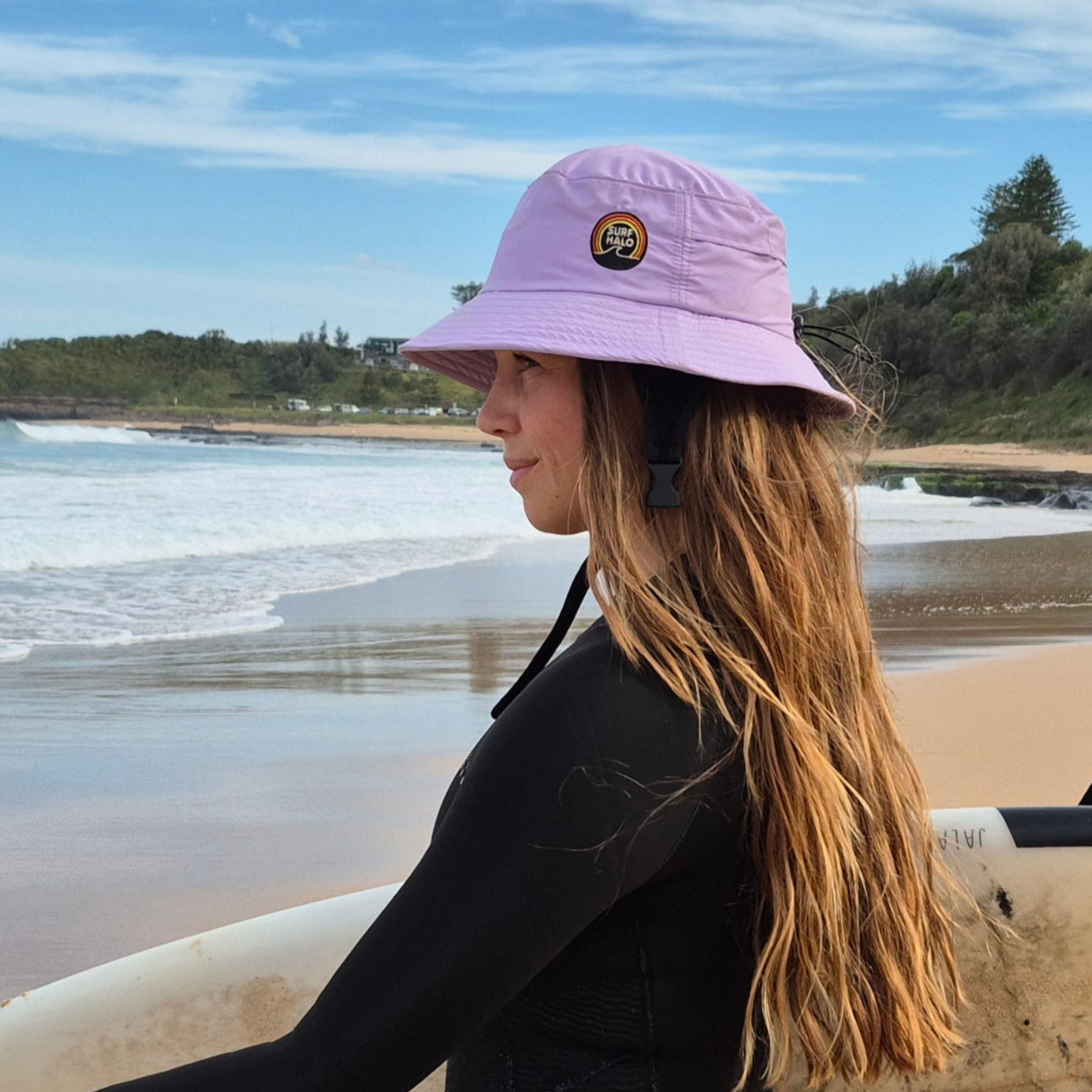 Surf Hat - with a protective inner shell - Lilac
